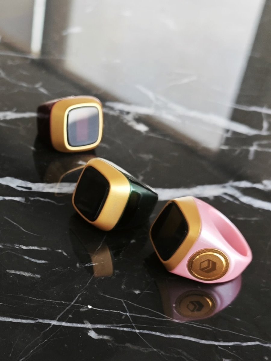 Zikr rings on black marble