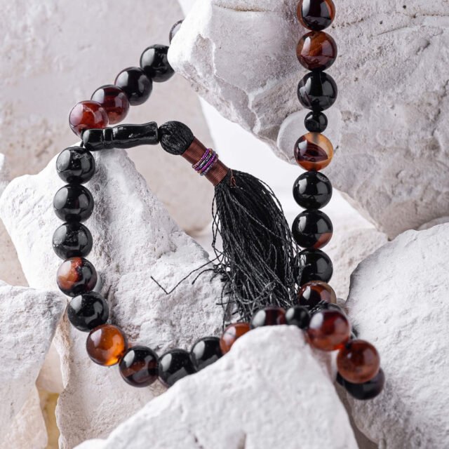 Honey Aqeeq Tasbih - 33 Beads (14mm)