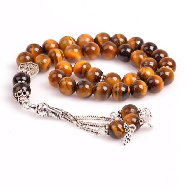 Tiger Aqeeq Tasbih - 33 Beads (10mm)