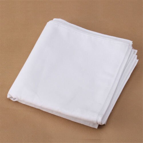 Gents Roomal - Plain White Cotton, Pack of 6